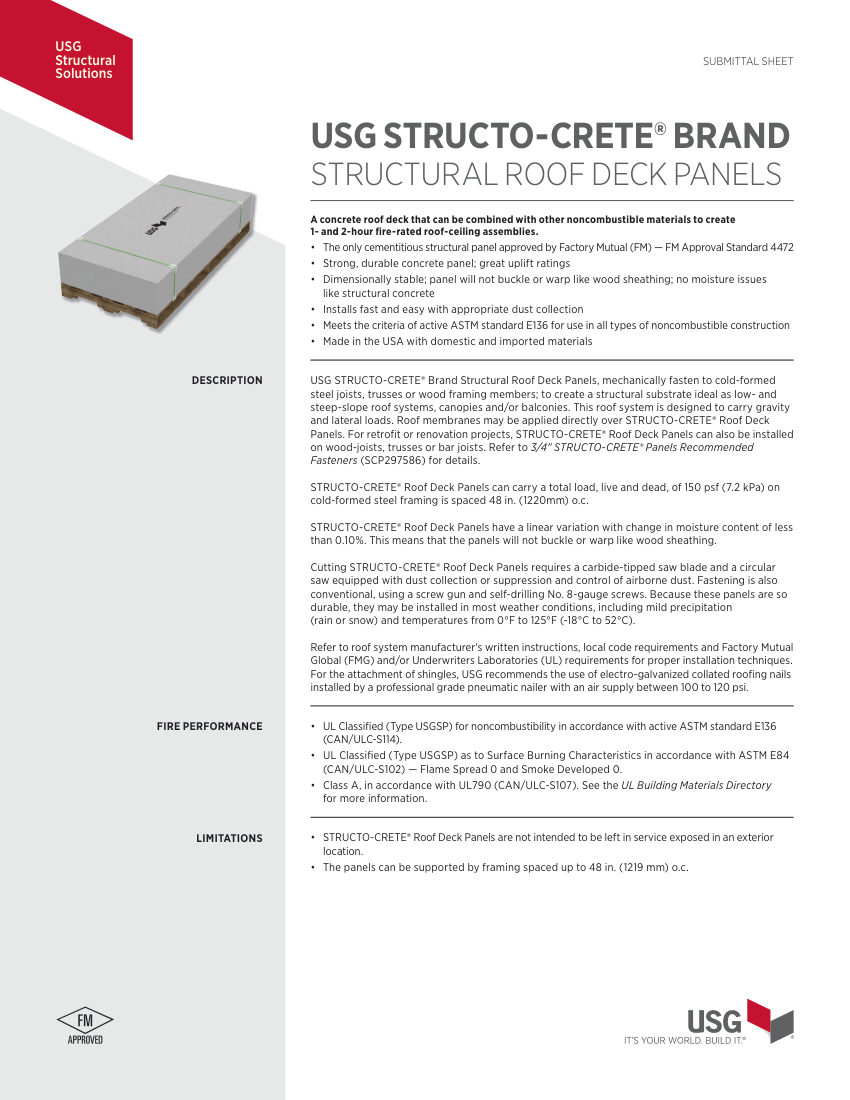 USG SCP355561 cut sheet — first page